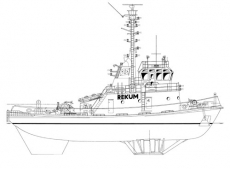 GFK Rumpf Schlepper ALTENWERDER - Modellmastab 1:20  143 cm