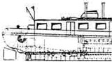 GFK Rumpf Binnenmotorschiff ERNST - Modellmastab 1:50   134 cm